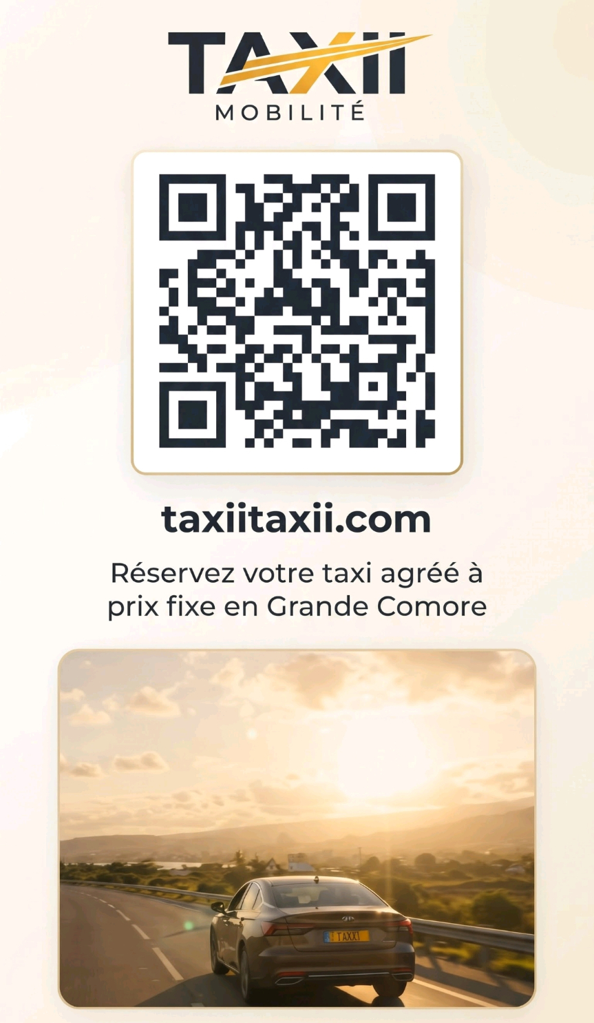 Affiche TAXII avec un QR code menant à taxiitaxii.com